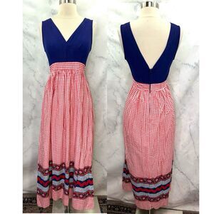 Vintage 60s 70s Young Miss Morton Maxi Dress  S Prairie Peasant Cottagecore Folk